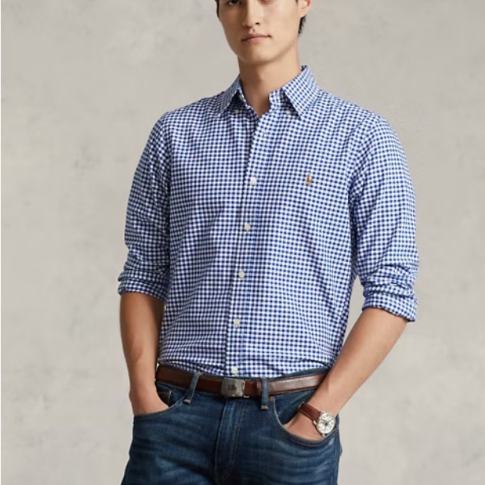 Ralph Lauren Classic Fit blue Gingham Shirt XL - Picture 1 of 8